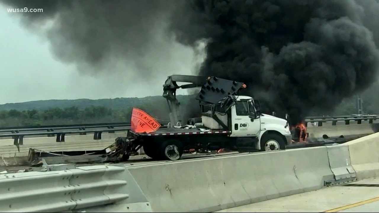 Bizarre, fiery crash kills man on Woodrow Wilson Bridge