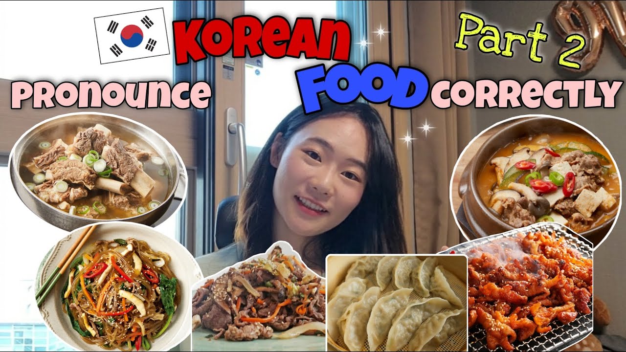 [Pronunciation] Let's speak KOREAN FOOD correctly😂(Bulgogi, Galbi, Doenjangjjigae, Japchae, Dakbal~)