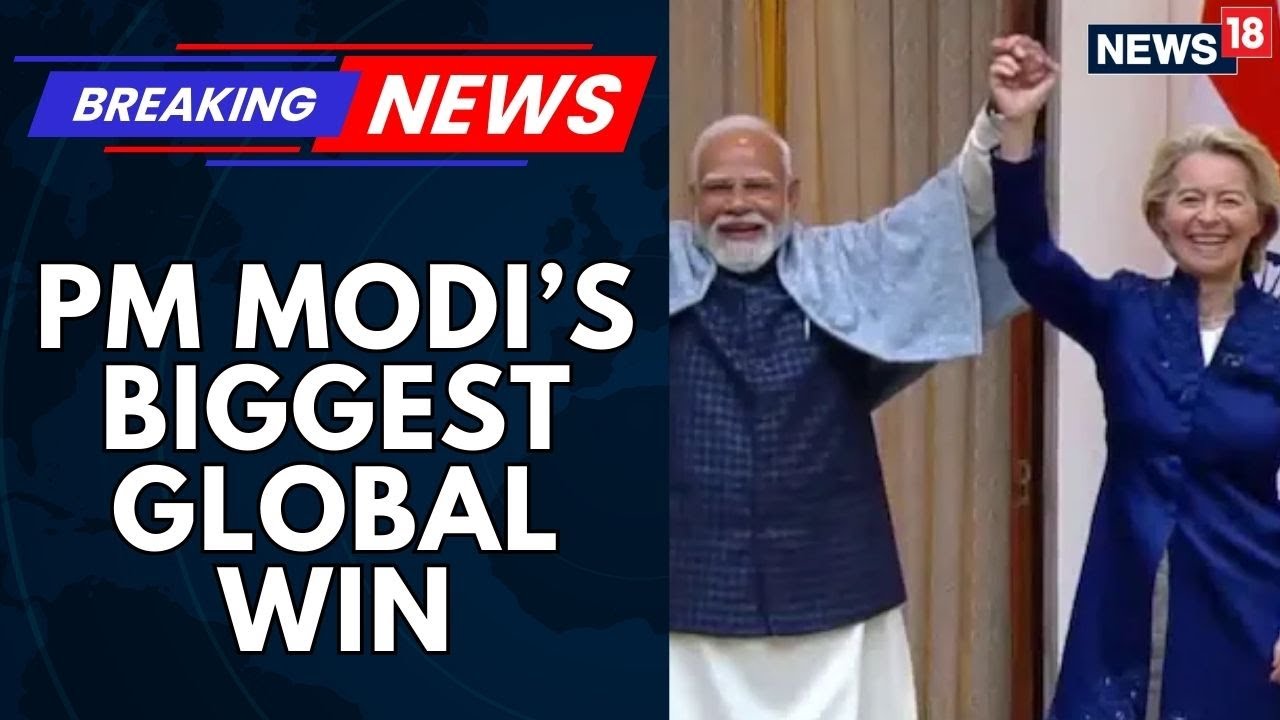 PM Modi, EU Leaders Raise Hands In A Powerful Gesture Ahead Of FTA Announcement | News18
