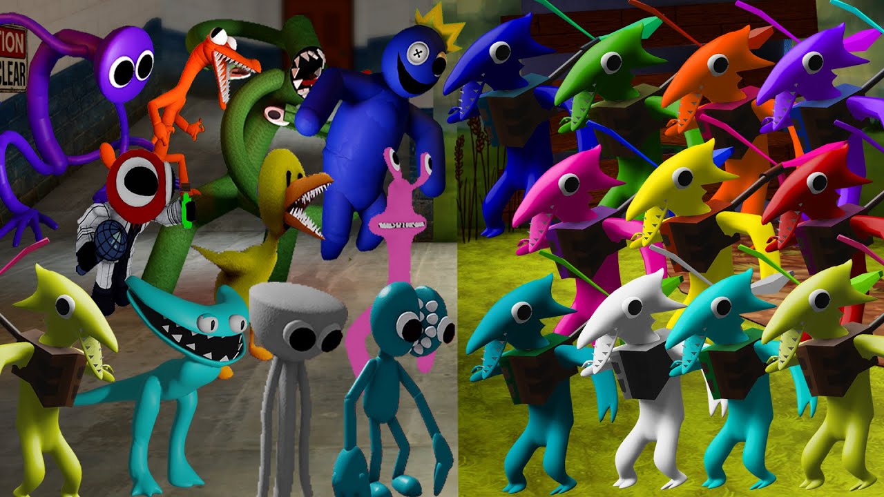 All Rainbow Friends Chapter 2 Vs New Yellow Swap Colors and Voice - Friday Night Funkin Mod Roblox