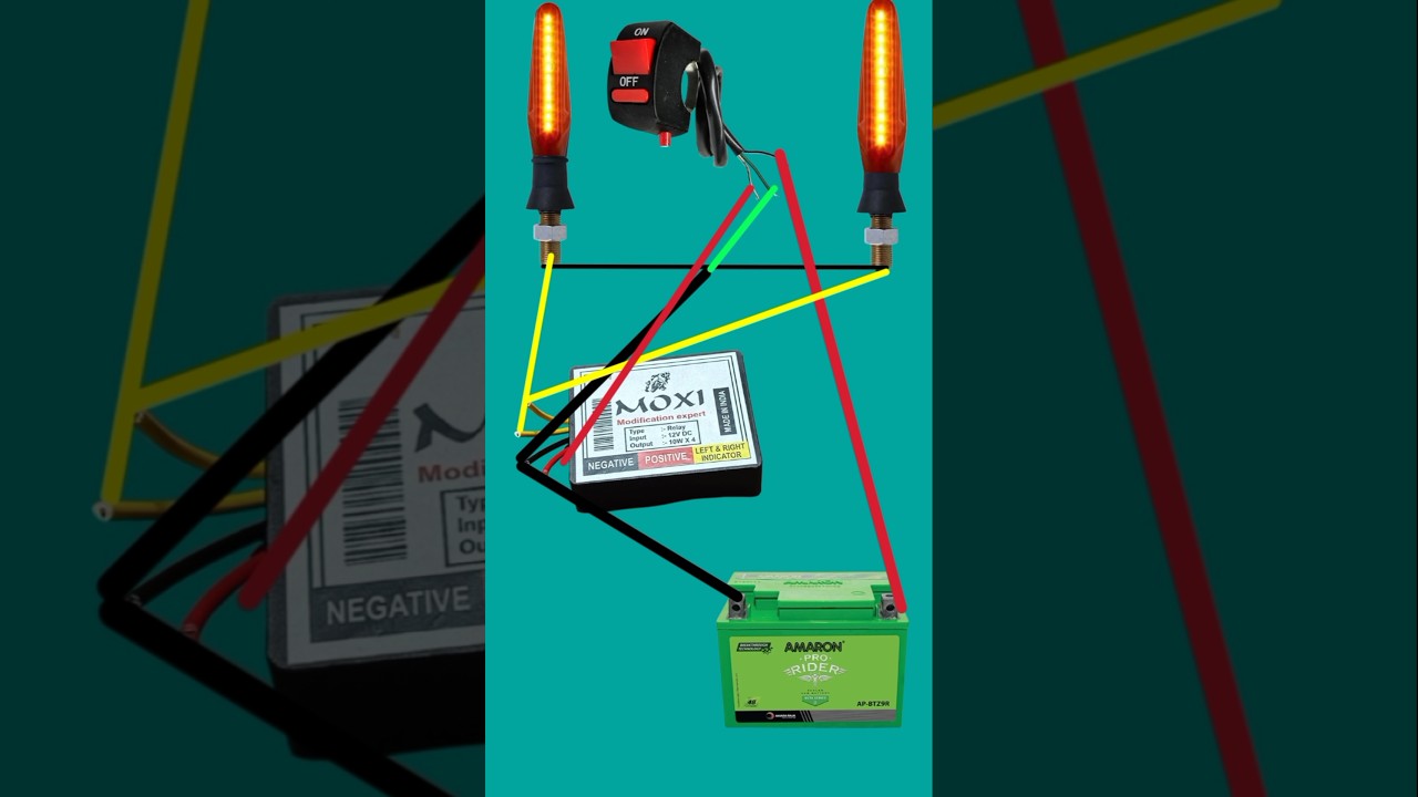 How to Hazard flasher install wiring diagram in motorcycle//moxi flasher install in bike #wiring