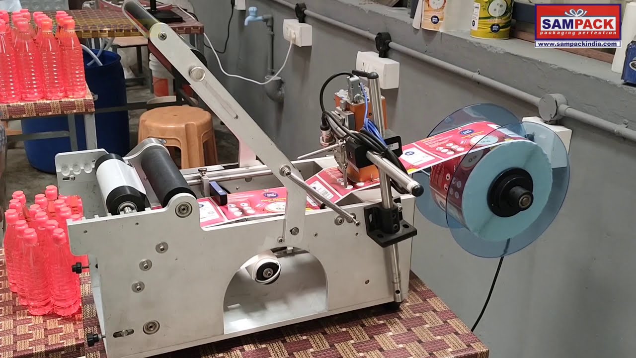 Round bottle labelling machine | Automatic Stickering Machine | Sticker label applicator machine