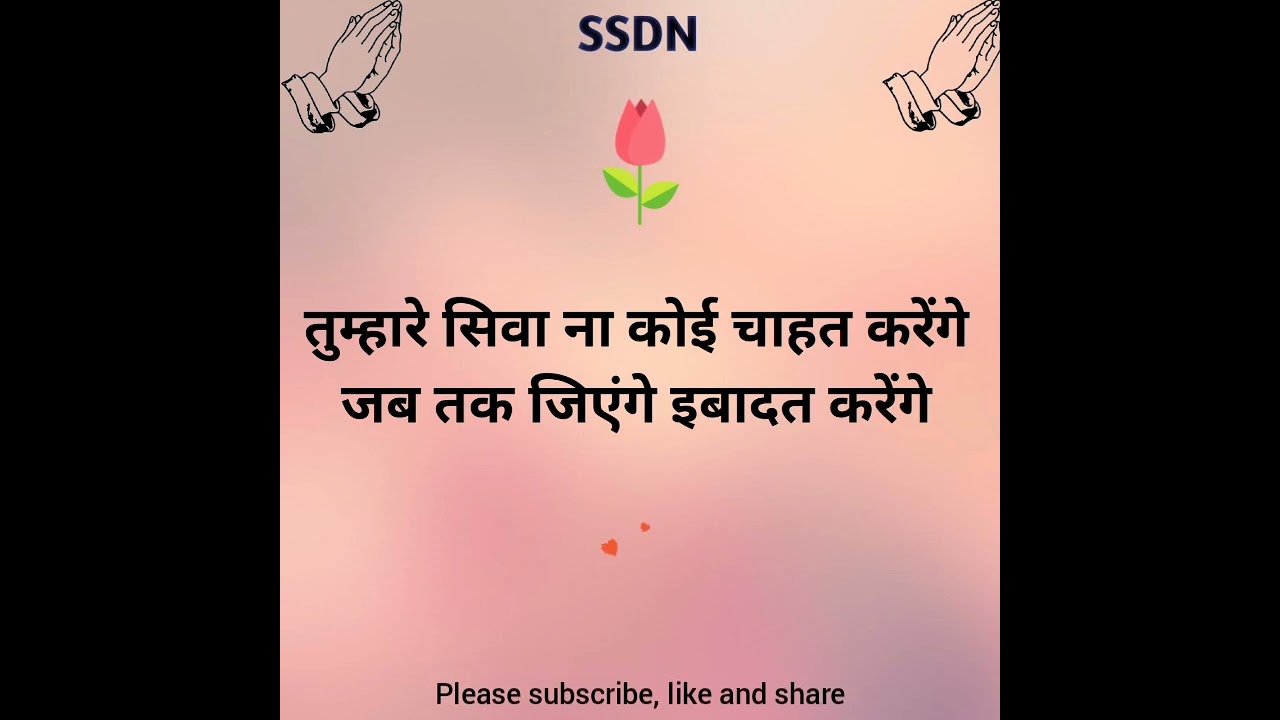 SSDN: तुम्हारे सिवा ना कोई चाहत करेंगे जब तक जिएंगे इबादत करेंगे