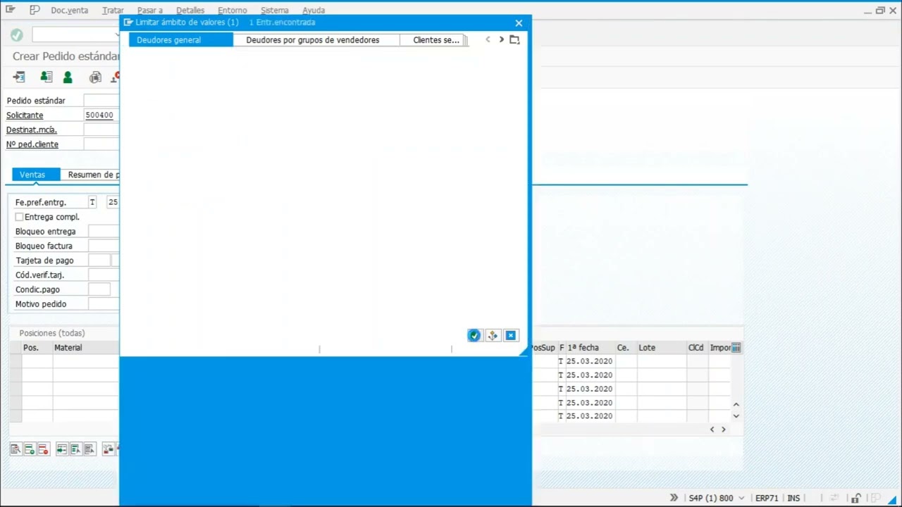 SAP - Crear Pedido de Ventas VA01