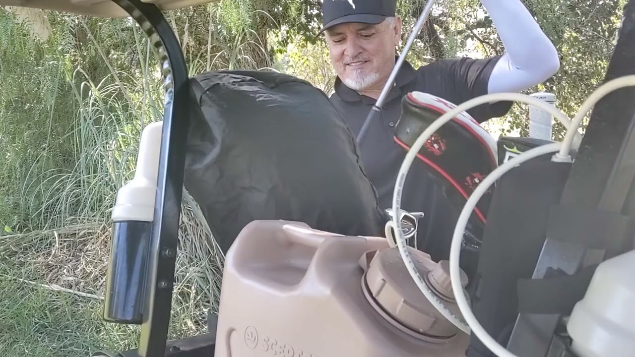 Keeping cool while playing golf in hot weather.
