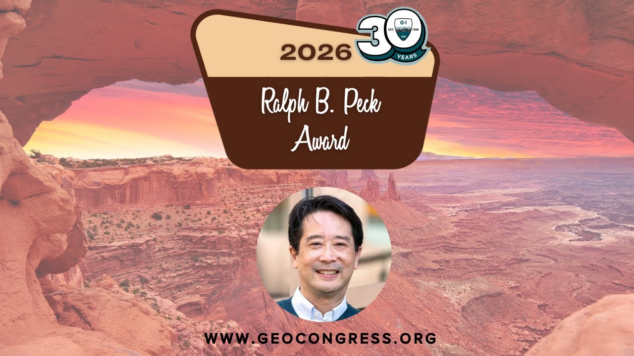 Geo-Congress 2026: Ralph B. Peck Lecture: Kenichi Soga