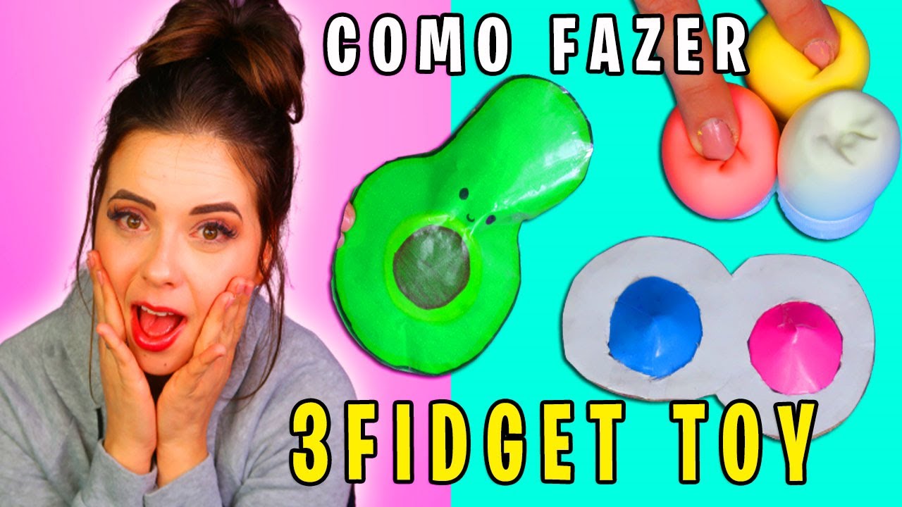 COMO FAZER FIDGET TOYS CASEIRO | 3 DIY FIDGET TOYS (Viral TikTok fidget toys) + paper squishy