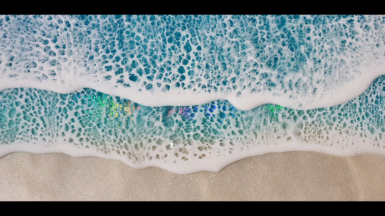 #78. Holographic Beach - Multiple Frothy Resin Waves Over a Holographic Beach