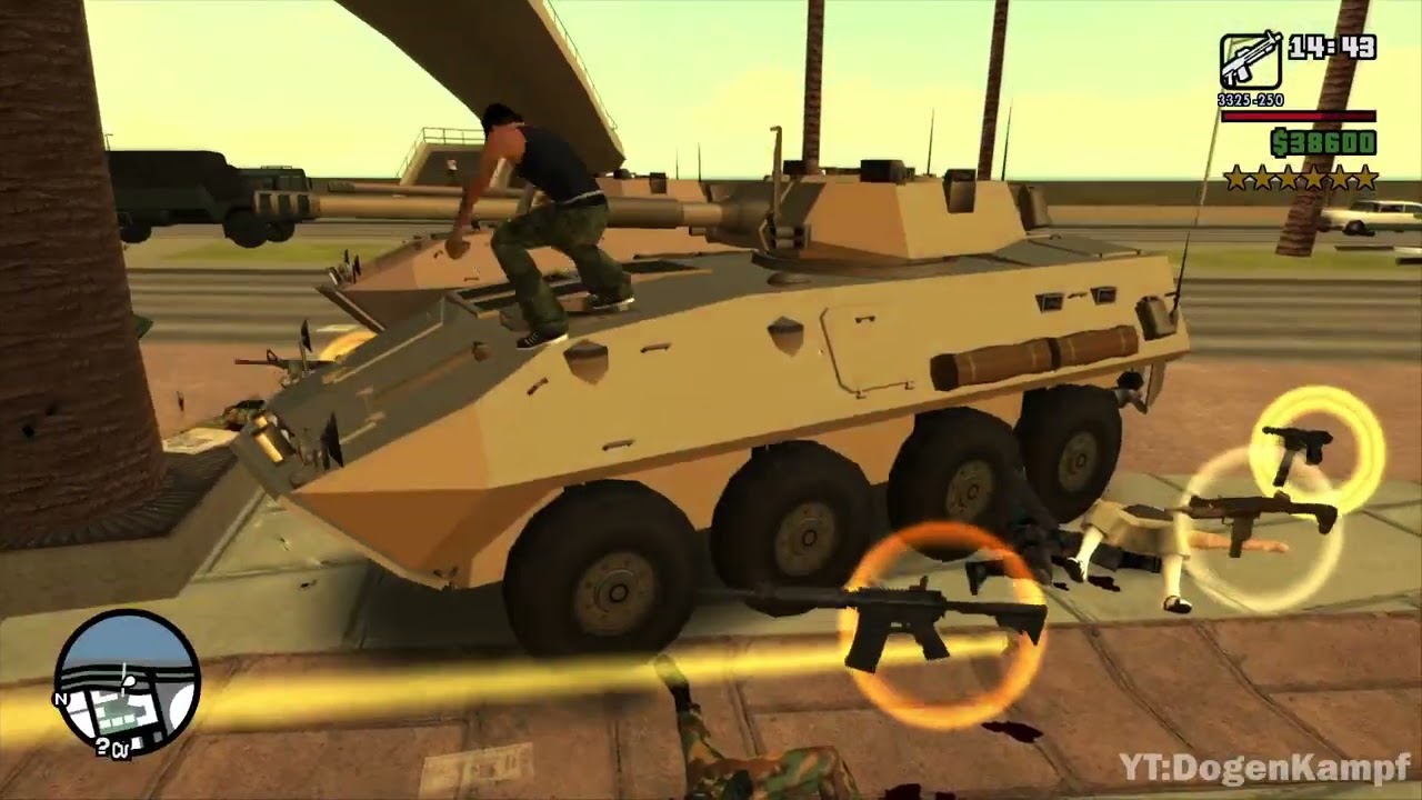 GTA San Andreas - East Beach Rampage & Shootout + Six Star Escape