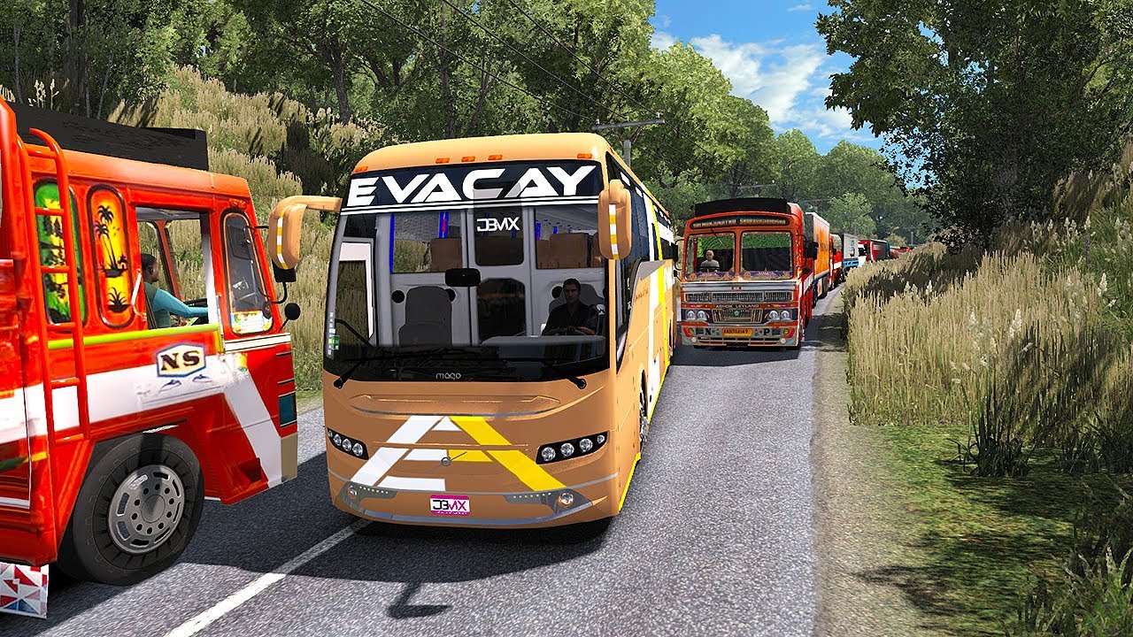 Volvo Bus Driving in Heavy Traffic | Indian Bus Driver | ETS2