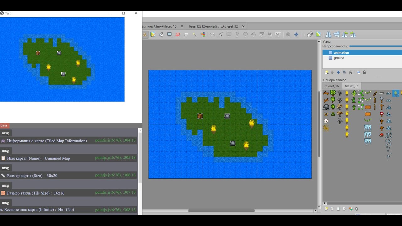 Tiled Map Editor + игровой движок PointJS
