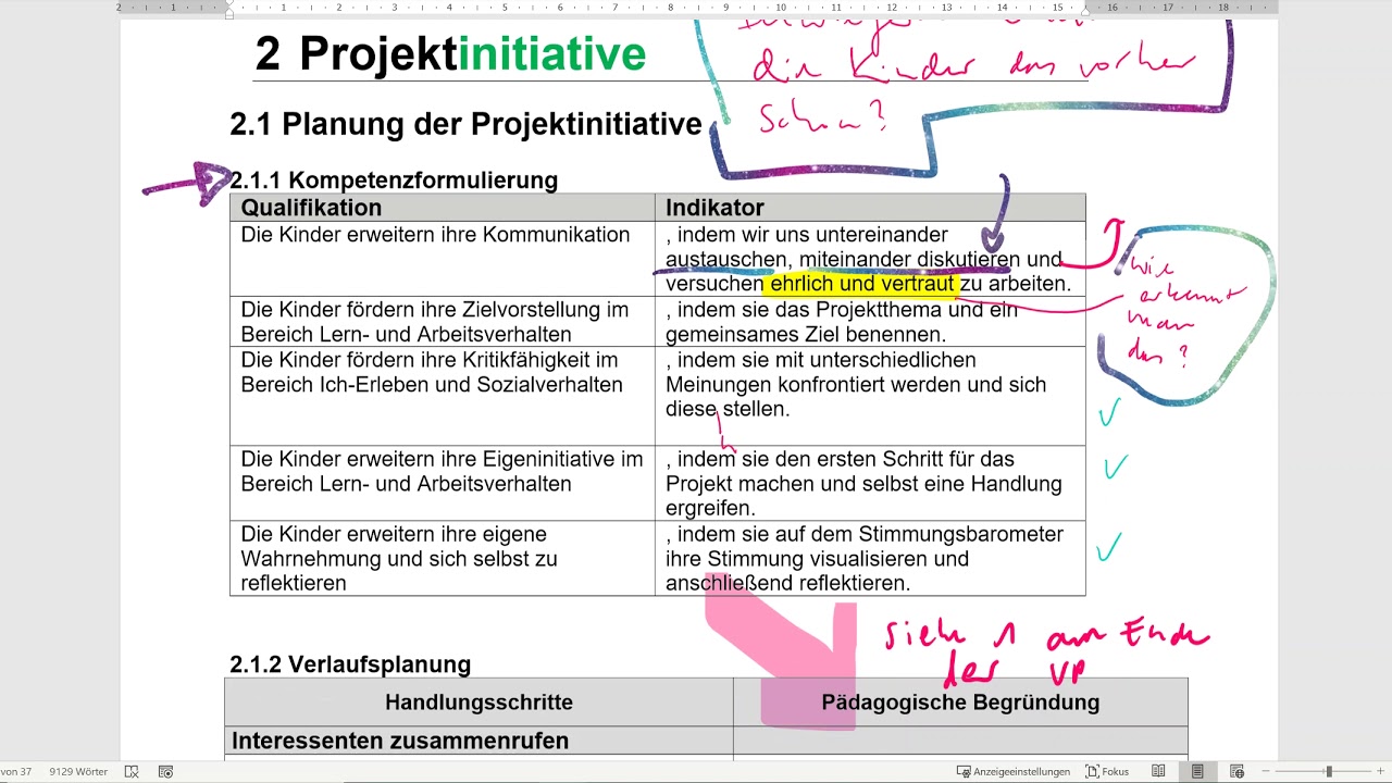 Lehrer inside: Korrektur eines Projektberichts 2 (Hilfen zur Erziehung; Wohngruppe)