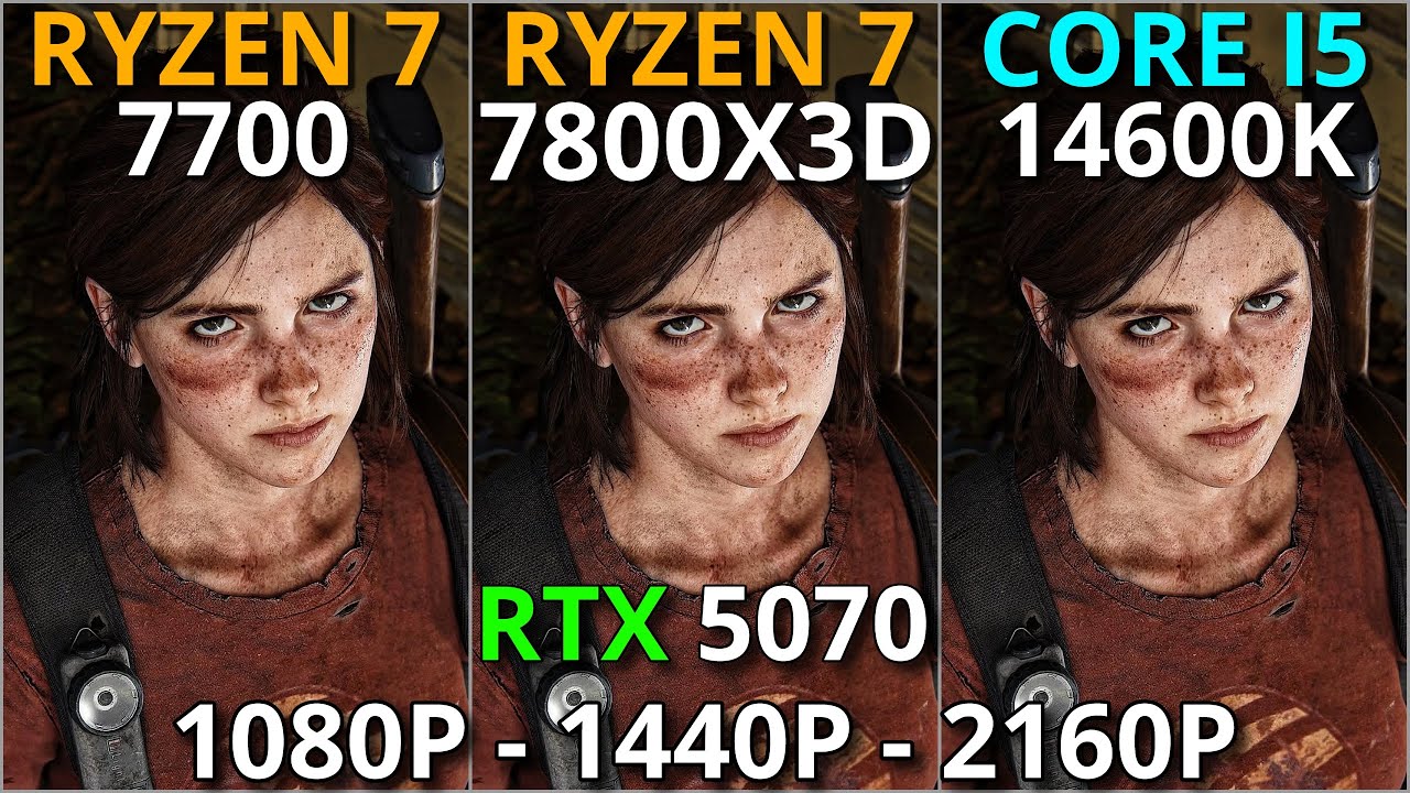 Ryzen 7 7700 vs Ryzen 7 7800X3D vs Core i5 14600K | RTX 5070 Gaming Test | 1080p, 1440p, 4K
