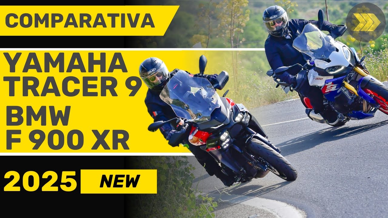 VIDEO PRUEBA COMPARATIVA YAMAHA TRACER 9 VS BMW F 900 XR 2025 SOYMOTERO NET TEST MOTO TRAIL SPORT TO