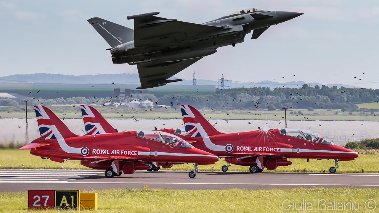 RAF Typhoon GR4 and the RAF Red Arrows at Liverpool