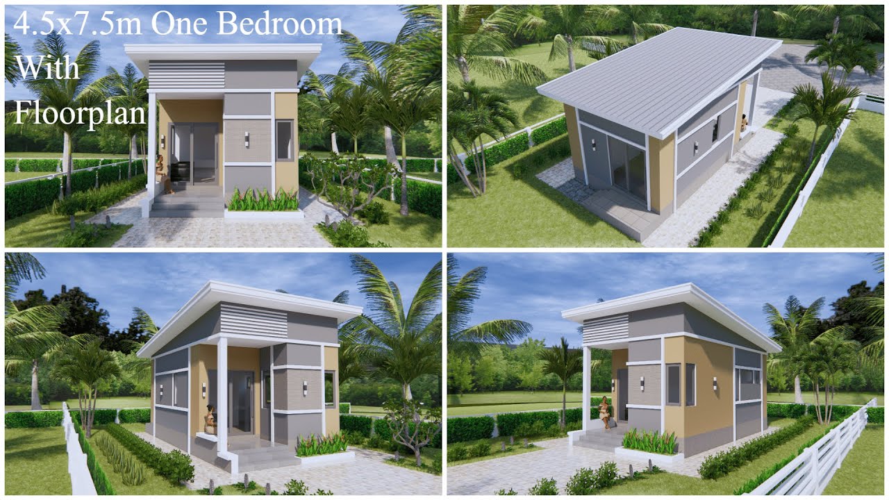 4.5x7.5 Meters House With 1 Bedroom, Living Room, Kitchen, 1 Bathroom, Dinning and Kitchen