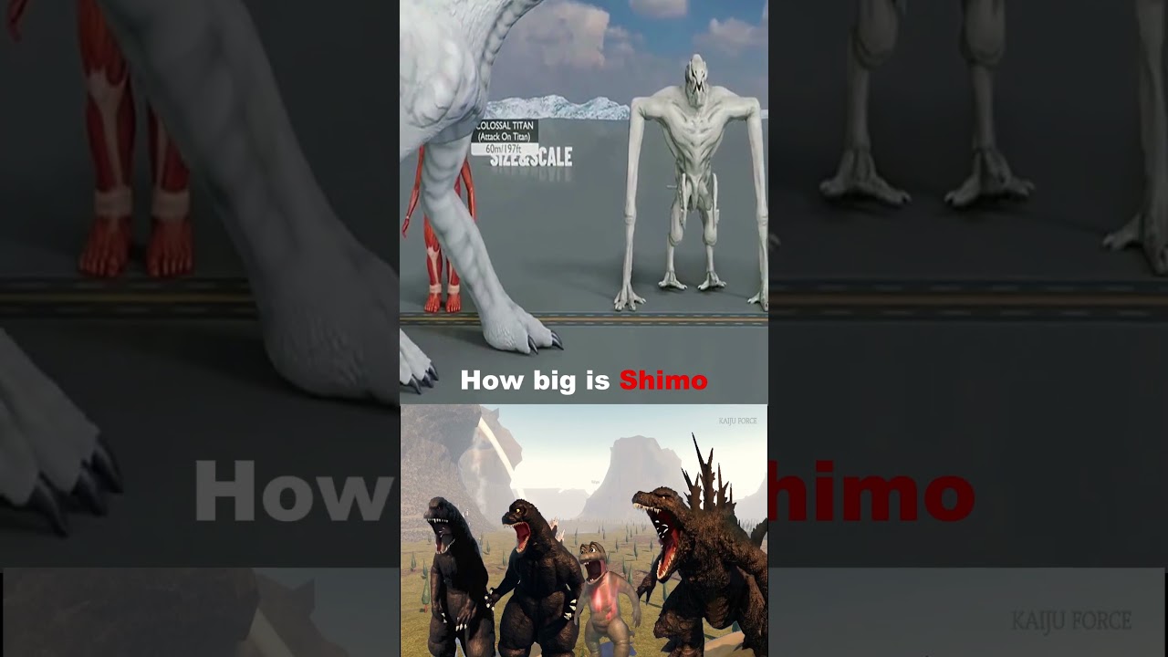 How big is Shimo comparason #godzilla #gaming #react