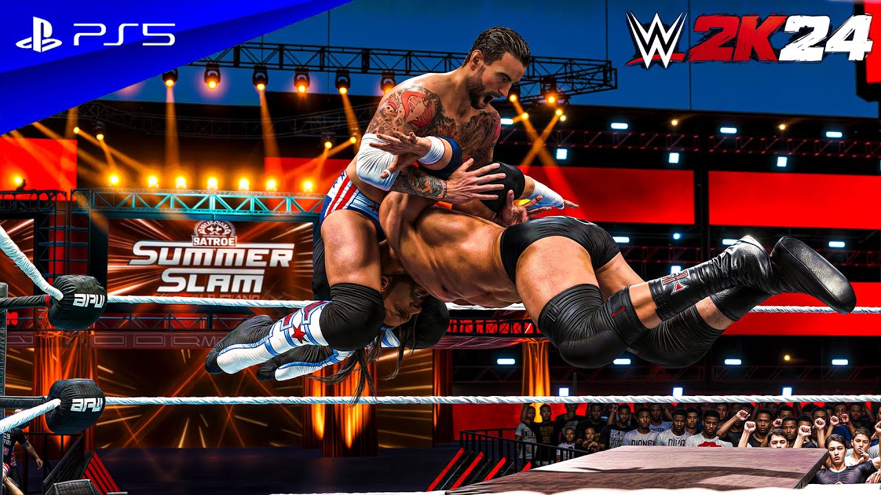 WWE 2K24 - CM Punk vs. Triple H | No Holds Barred Match at SummerSlam Cleveland | PS5™ [4K60]