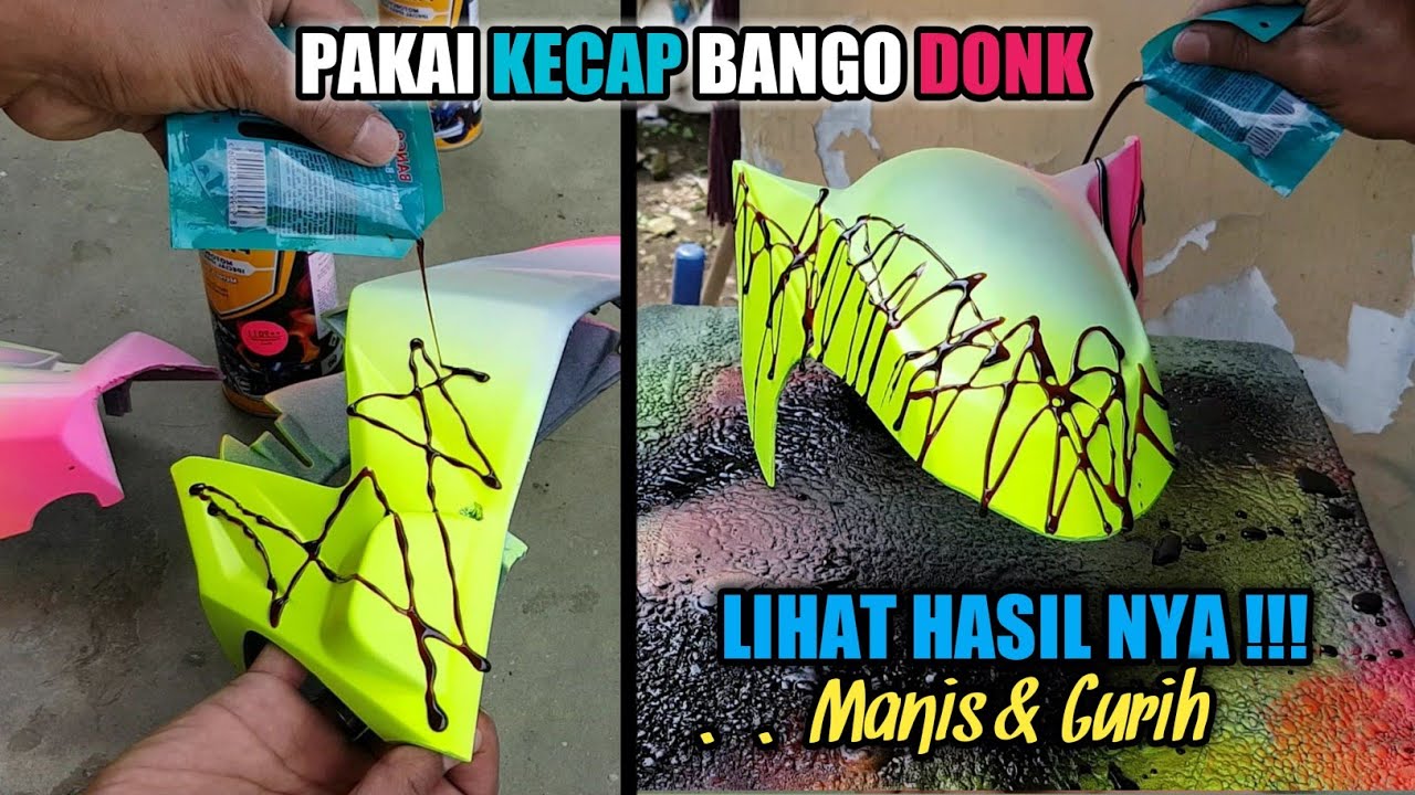 KECAP MANIS UNTUK MEMBUAT MOTIF AIRBRUSH ! Keren hasilnya , motif abstrak dari kecap & diton premium