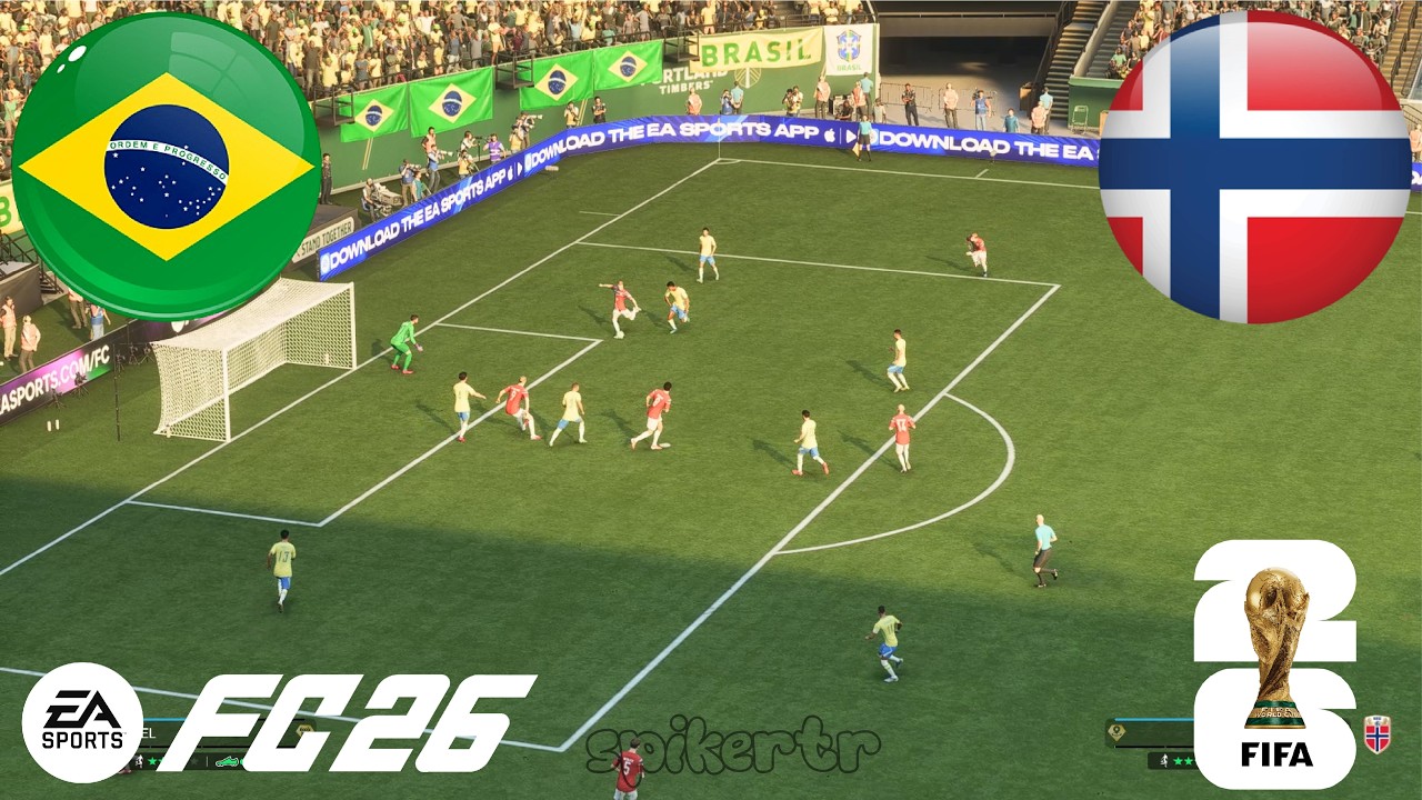 Brazil vs. Norway - FIFA World Cup 2026 Round of 16 | Full Match All Goals | Simulation EA FC 26