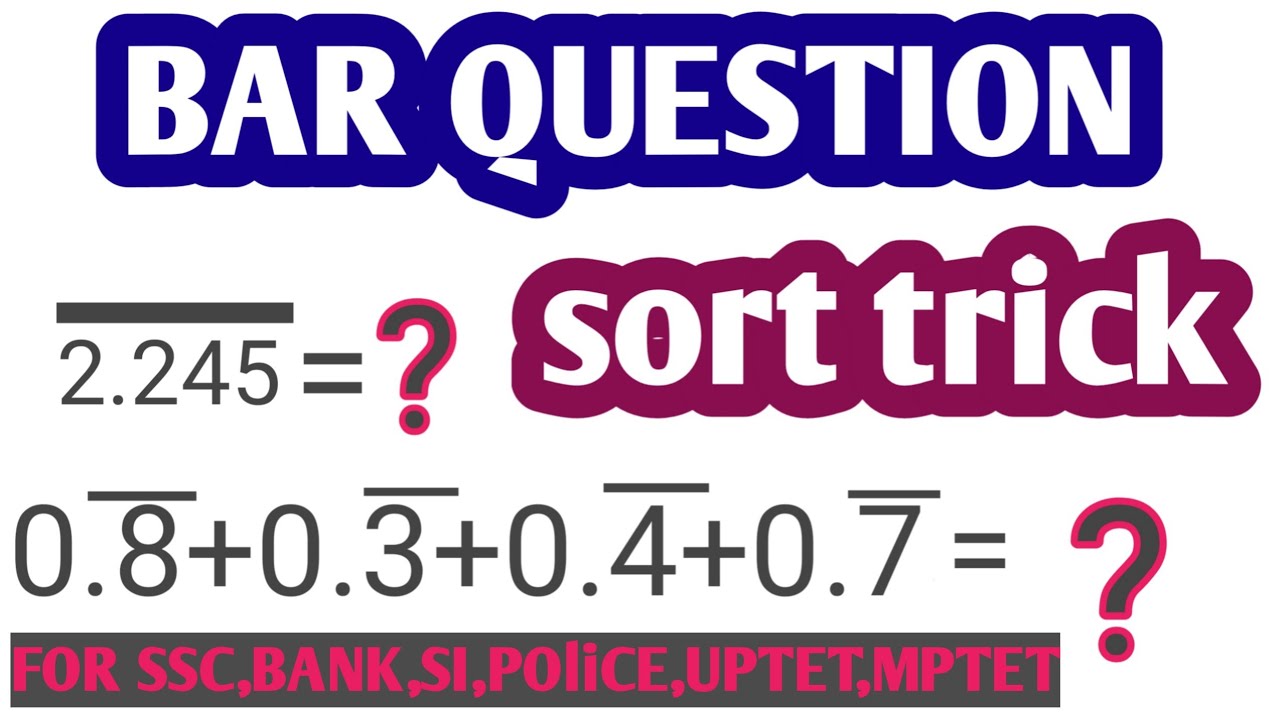 Bar questions trick in mathes//Bar question trick for all competition exam