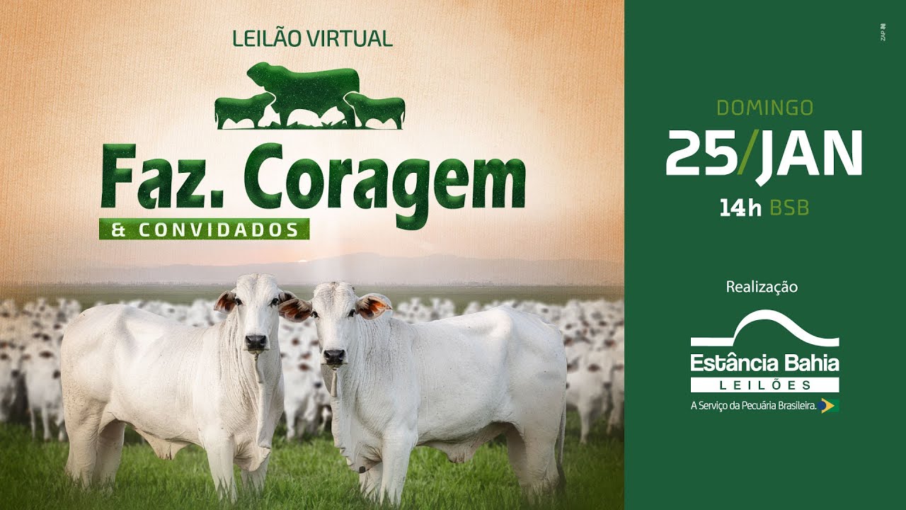 25/01 - LEILÃO VIRTUAL FAZENDA CORAGEM & CONVIDADOS