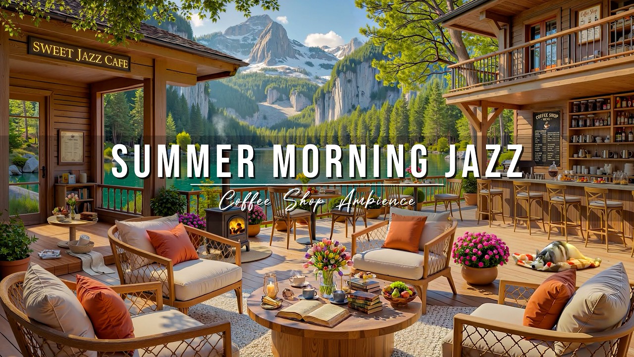 Summer Morning Jazz at Outdoor Coffee Shop Ambience ☀️ Relaxing Jazz Instrumental Music for Working