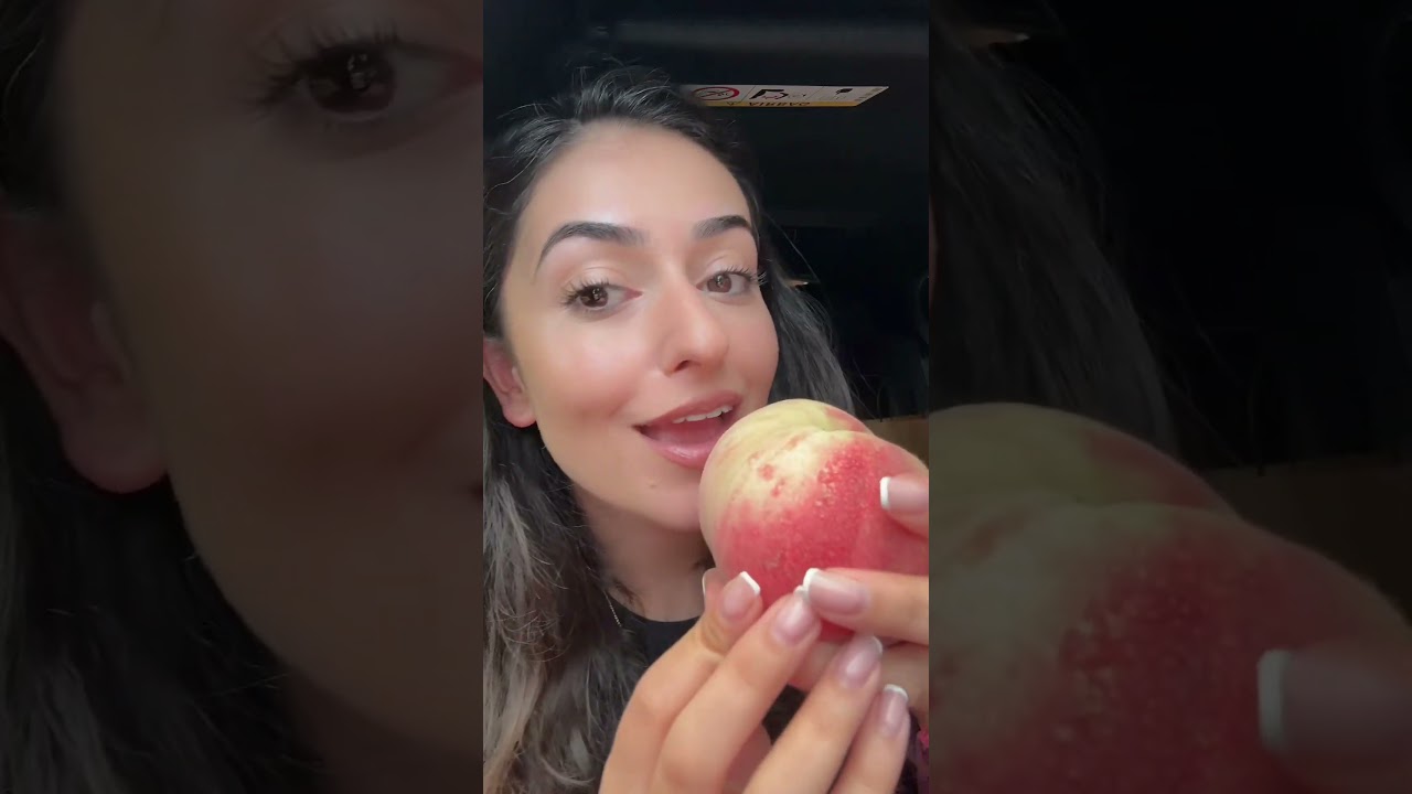 Trying the &pound;80 Japanese peaches from Harrods #food #peach #japan #japanese #fruit #asmr #shorts