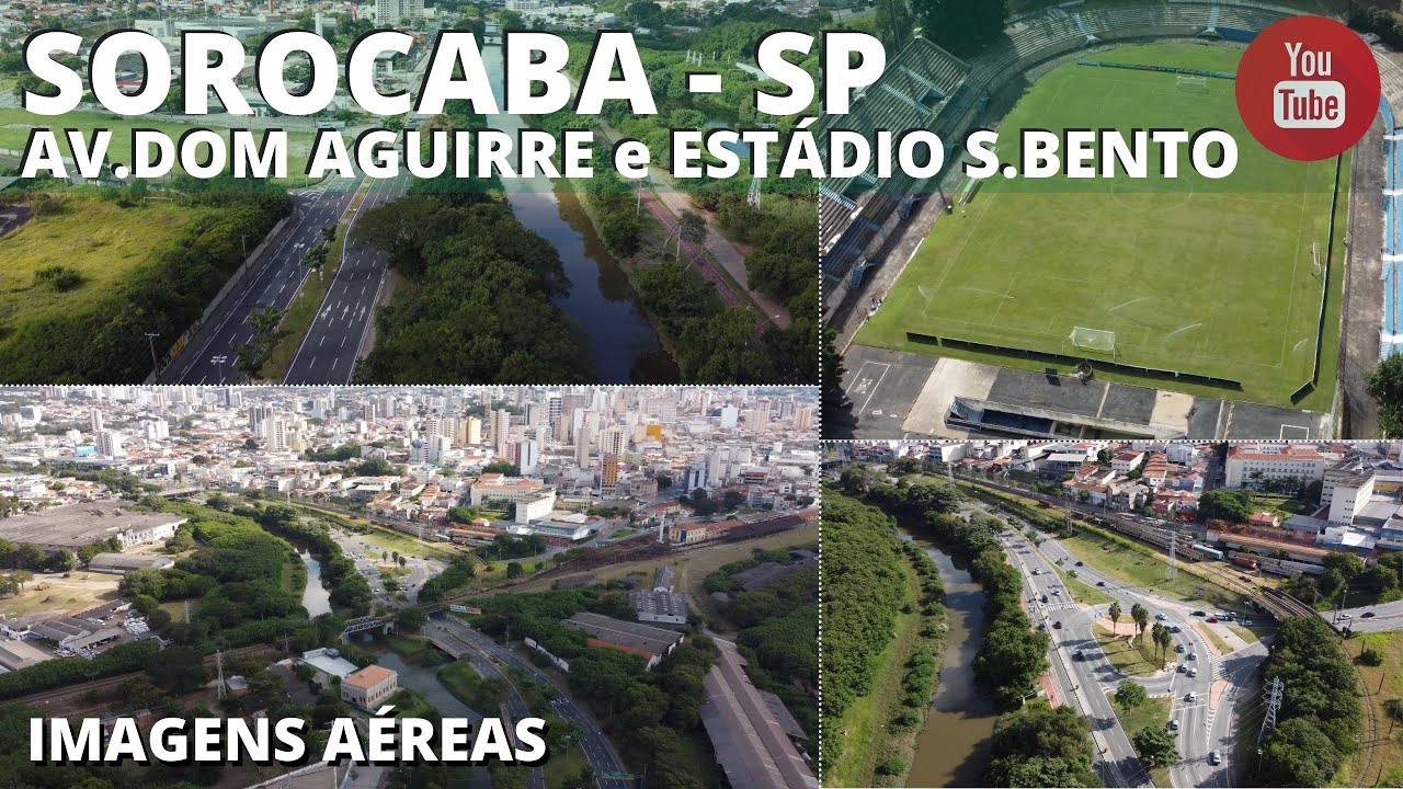 SOROCABA - SP - Imagens aéreas da Av. Dom Aguirre, Estádio do S.Bento, Rio Sorocaba #sorocaba