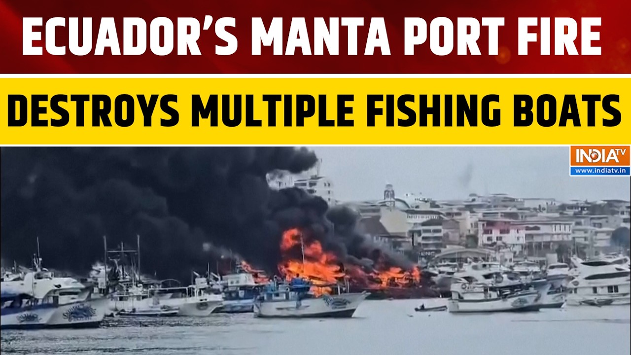 Massive Fire Engulfs Several Fishing Boats At Manta Port In Ecuador Leaving Two Injured | World News