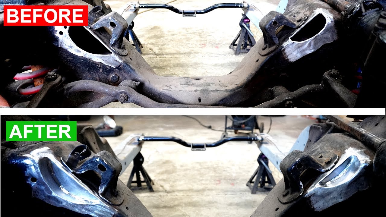 Making room for the LS1 Swap - Subframe Notch - 71 Camaro RS