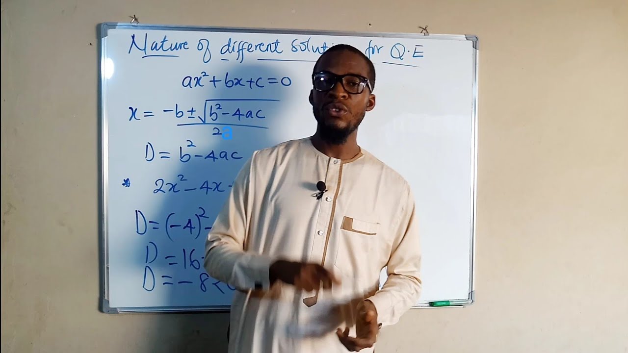 Nature of Solutions for Quadratic Equations