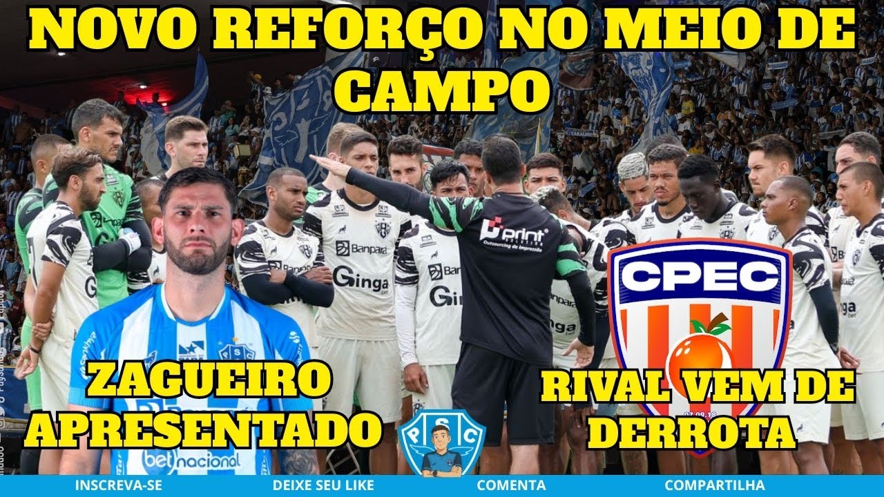 REFORÇO NO MEIO DE CAMPO E ZAGUEIRO VOLTANDO