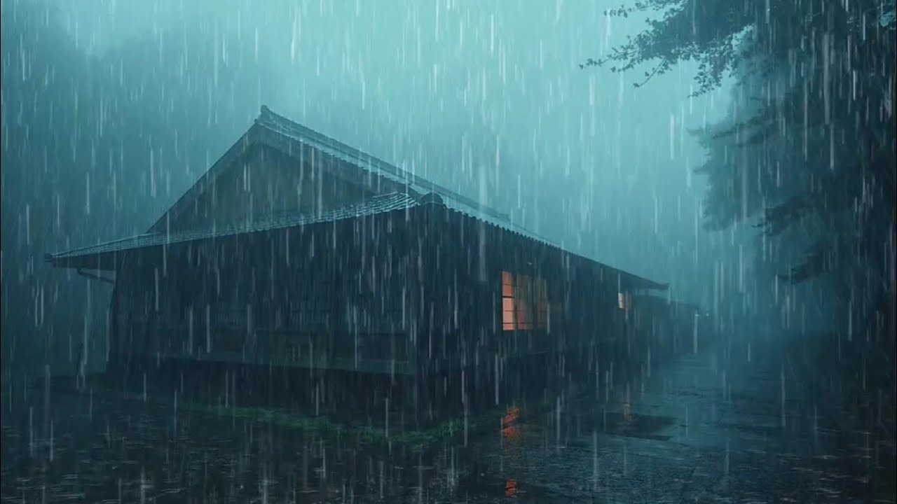 Relentless Night Rain 🌲 | Cozy Woodland Lodge for Deep Rest & Calming