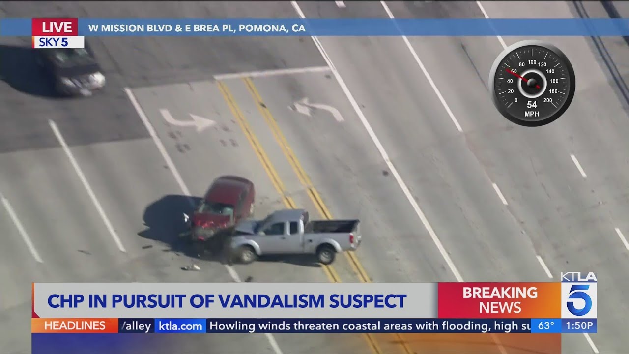 CHP pursuit ends with head-on crash | Los Angeles Car Chases