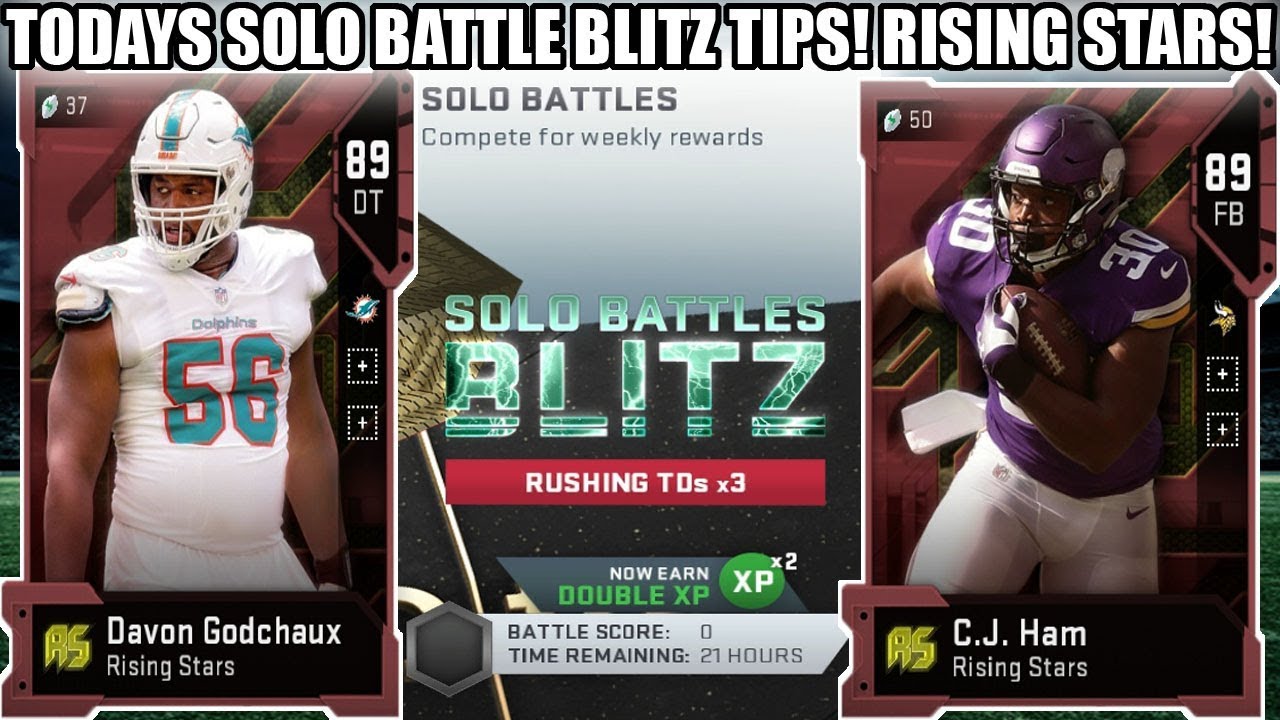 TODAYS SOLO BATTLE BLITZ TIPS! RISING STARS HAM AND GODCHAUX! | MADDEN 19 ULTIMATE TEAM