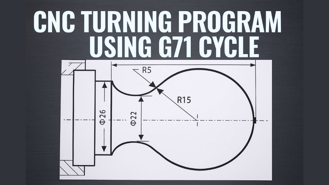 CNC Turning Program Using G71 Roughing Cycle | Fanuc Lathe Day 5 | Full G-Code Explained
