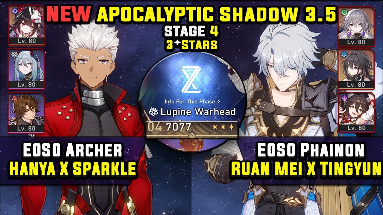 E0 Archer Carry W/ Hanya & E0 Phainon Carry (3 Stars) NEW Apocalyptic Shadow 4 Honkai Star Rail 3.5