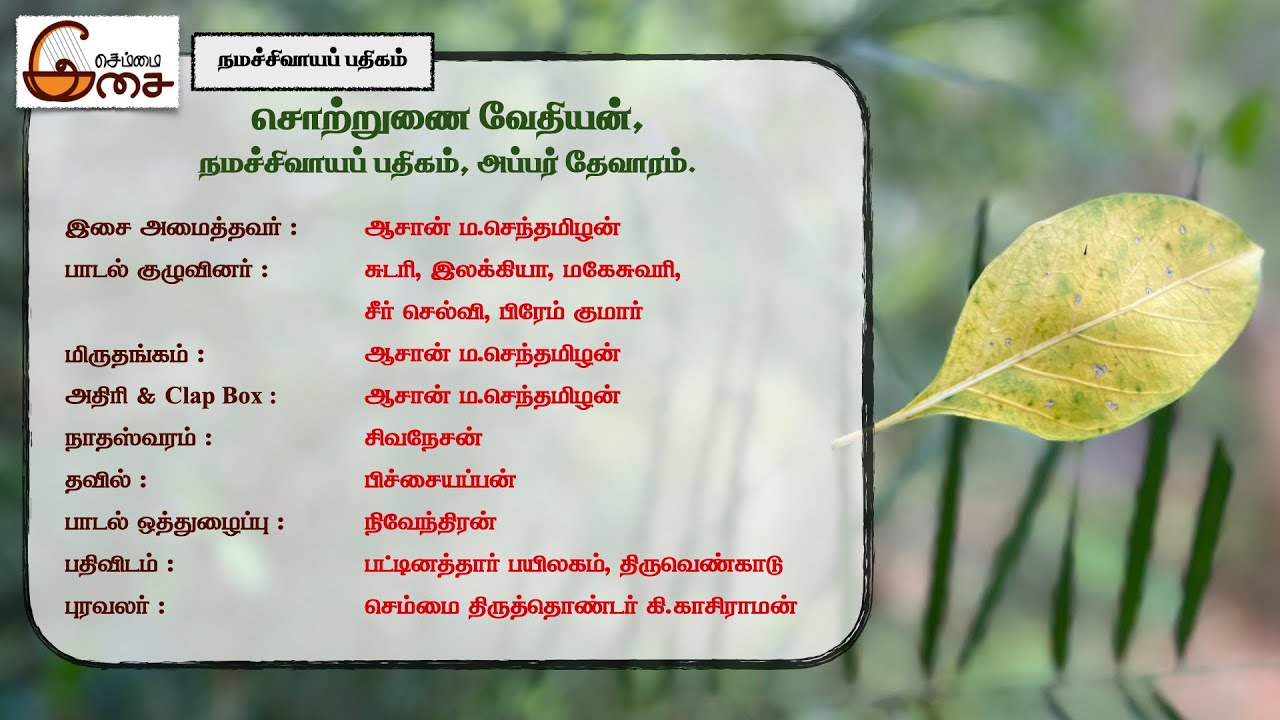 சொற்றுணை வேதியன், நமச்சிவாயப் பதிகம், அப்பர் தேவாரம்.