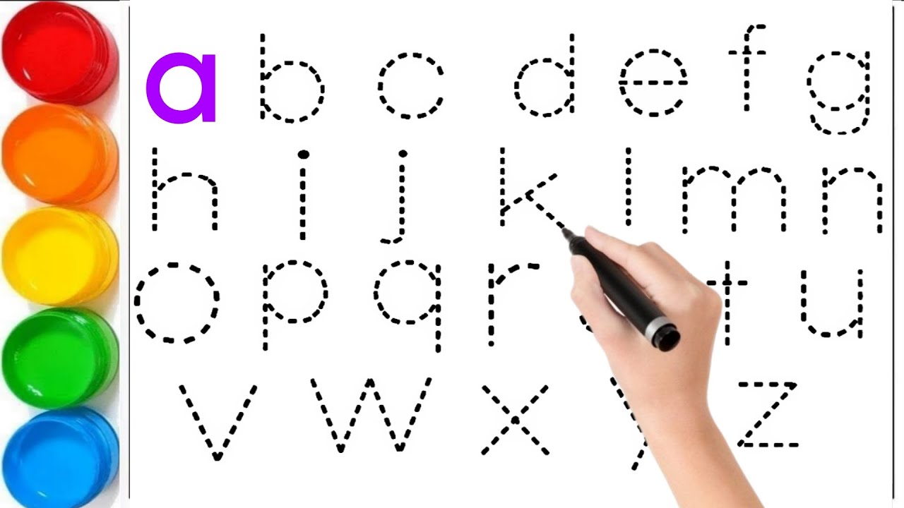 Рисование и раскрашивание алфавита из маленьких букв // алфавит из маленьких букв от А до Я с про...