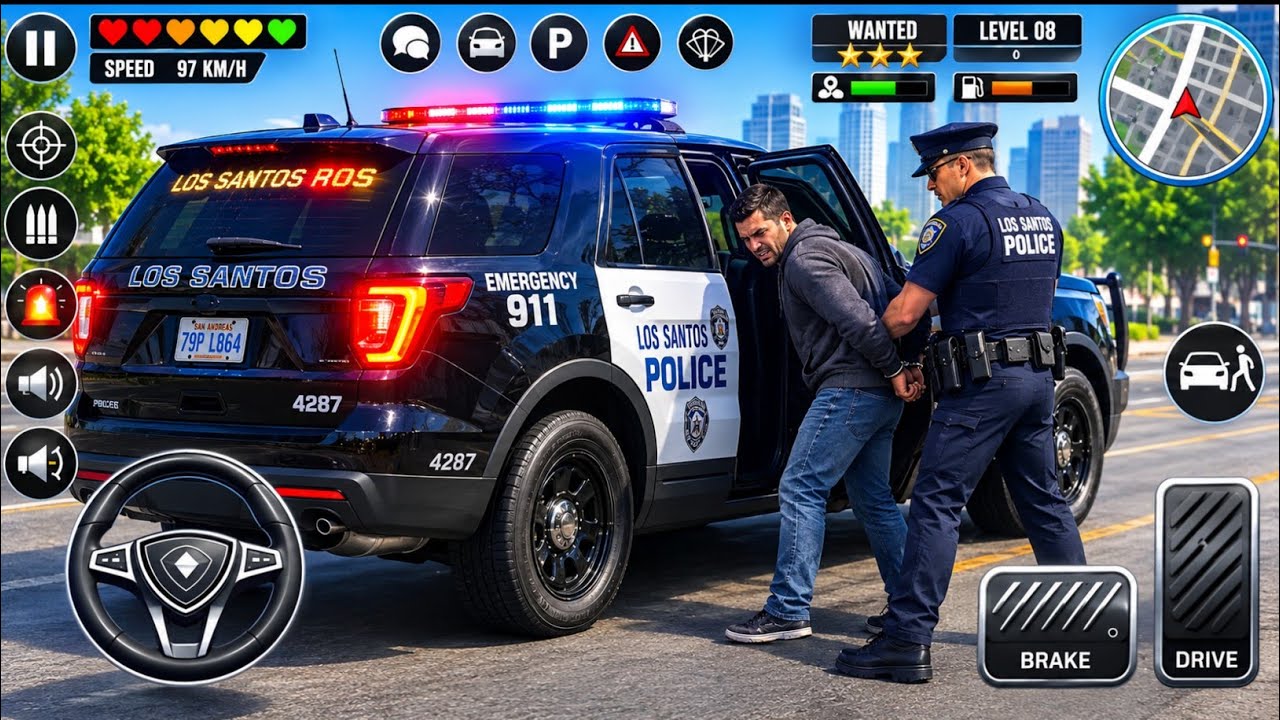 🚓 Police Car Chase Simulator 3D &ndash; Real City Cop Pursuit Gameplay (Android)