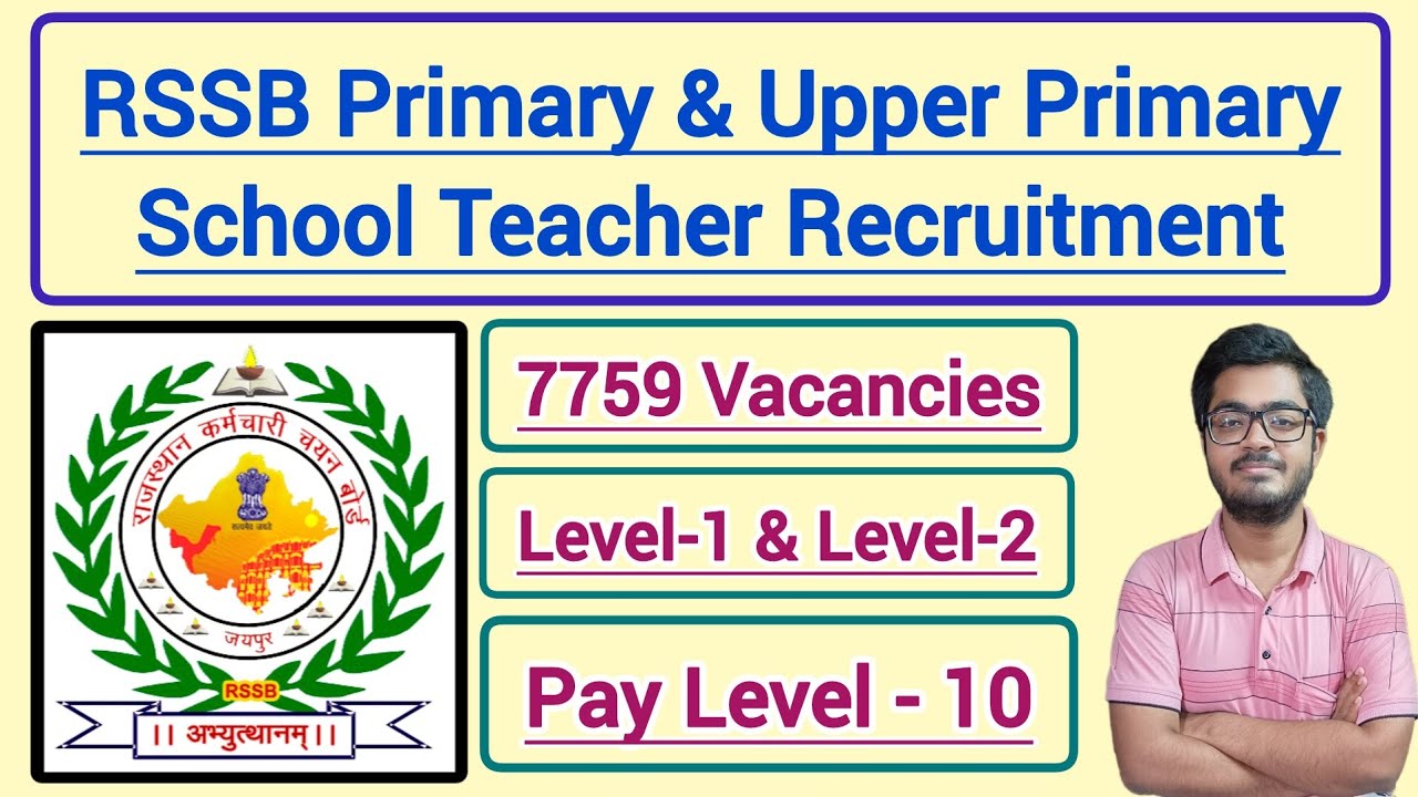 RSSB Teacher Recruitment 2025 | 7759 Primary & Upper Primary Posts | REET Pass Eligible | Apply Now|