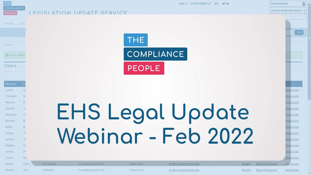 Environment and Health & Safety Legal Update - February 2022