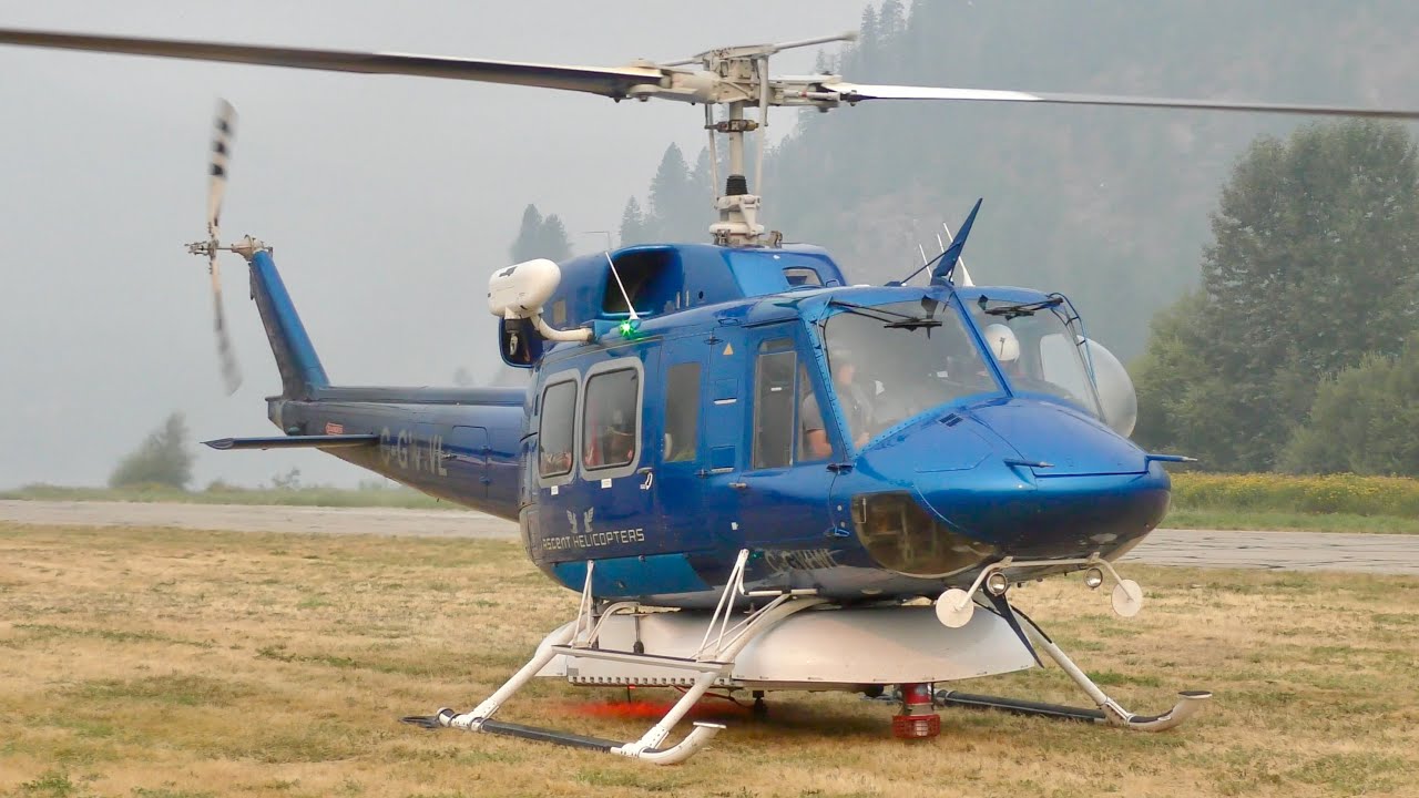 Bell 212 Helicopter Engine Startup and Takeoff
