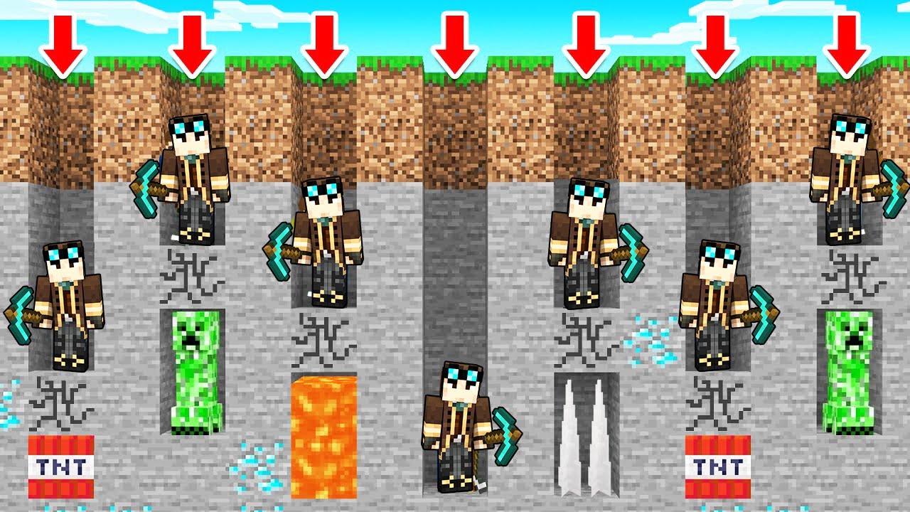 HO SCAVATO 100 VOLTE DRITTO IN BASSO SU MINECRAFT!!