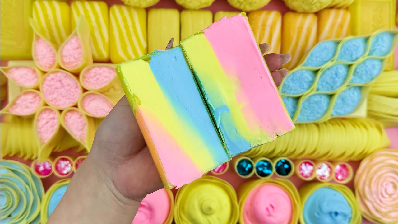 [ASMR]SOAP&GLITTER★Soap boxes with foam&starch★Crushing soap ★4K★ 바삭바삭한 비누★clay cracking