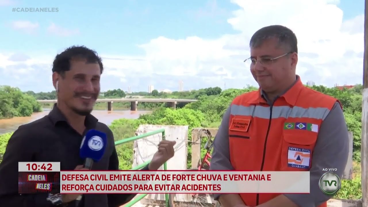 Defesa Civil emite alerta de forte chuva e ventania e reforça cuidados para evitar acidentes