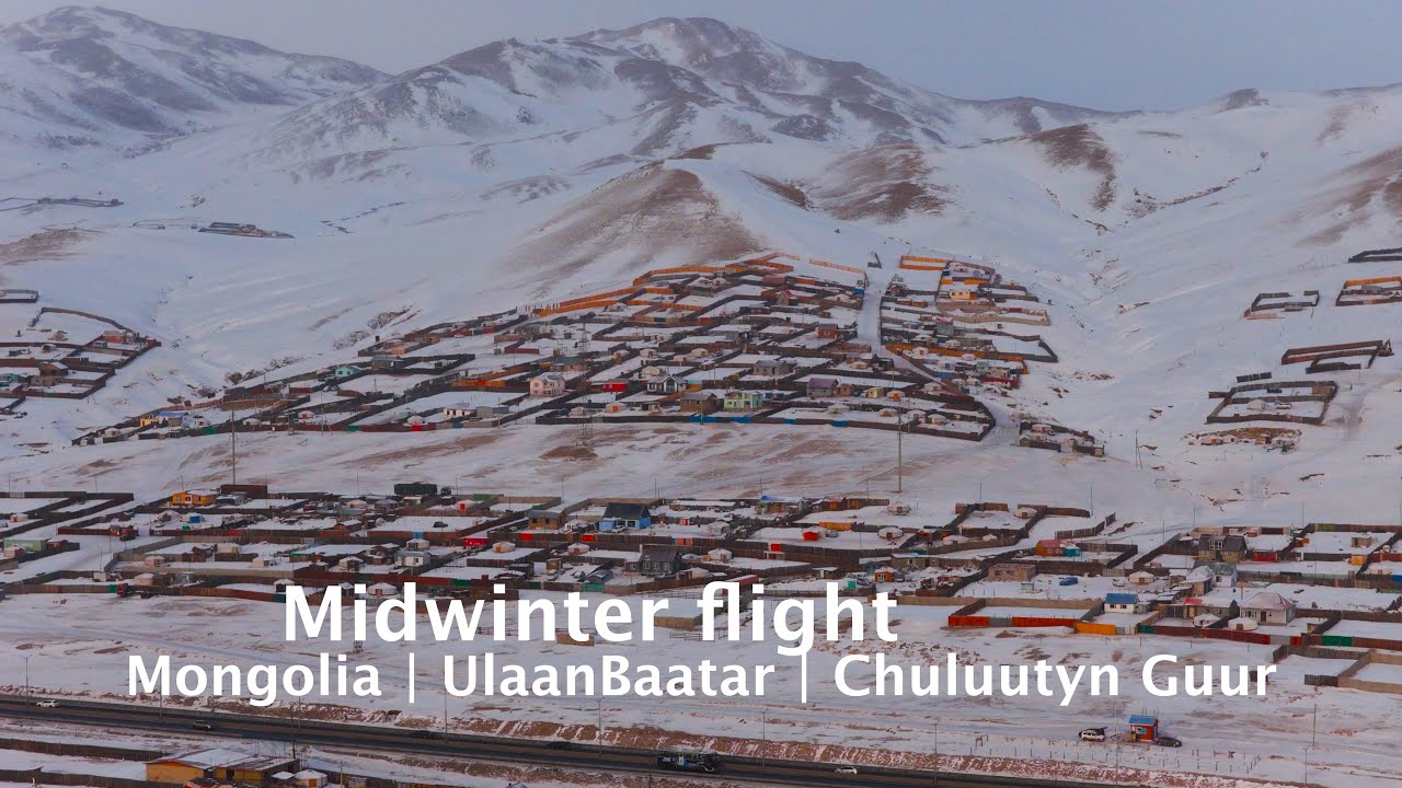 Mongolia | UlaanBaatar | Midwinter Flight | Drone | Chuluutyn Guur | 4K