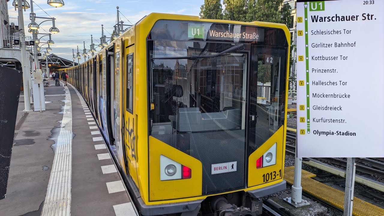 U-Bahn Berlin|Mitfahrt im HK06 auf der U1 von Warschauer Straße bis Olympia-Stadion