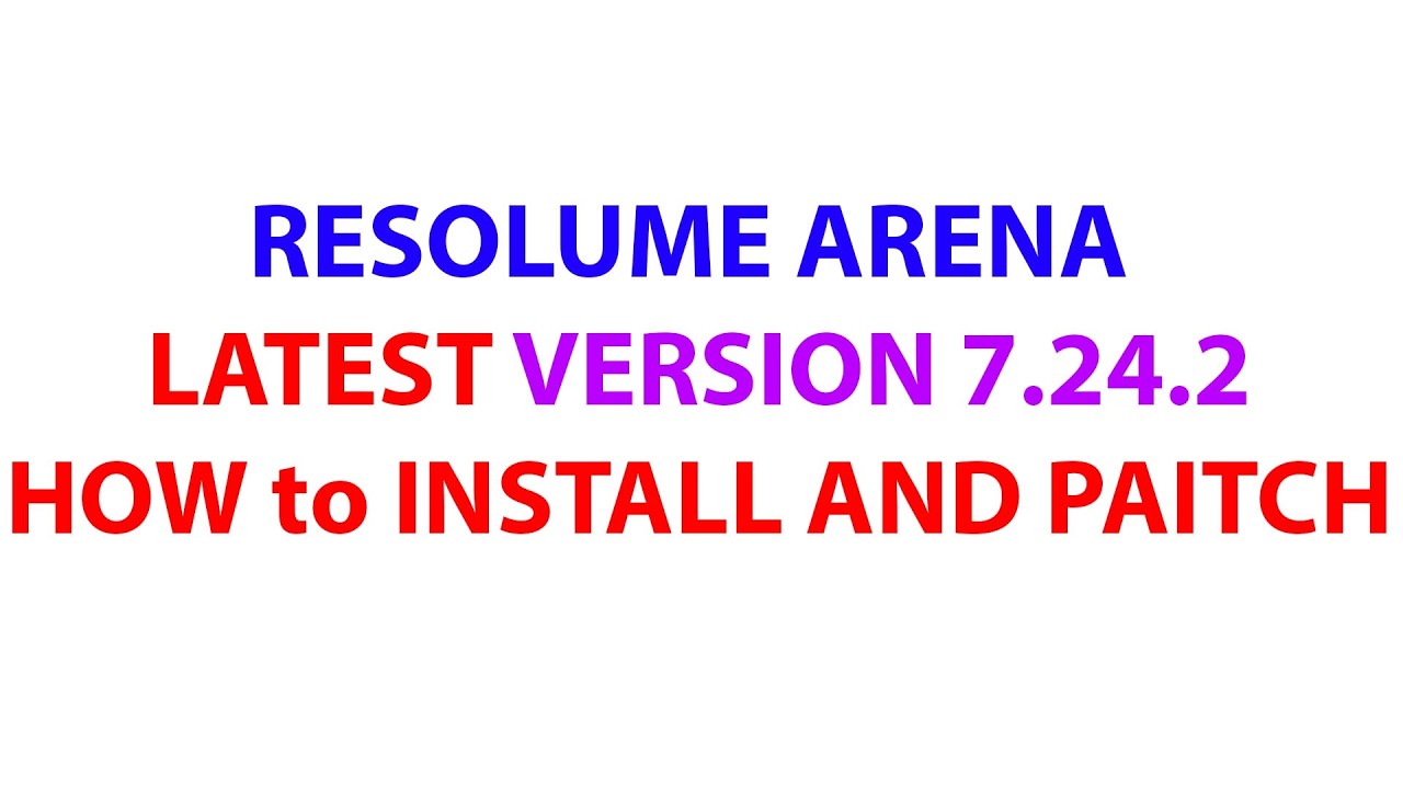 RESOLUME ARENA 7 24 2 HOW TO PAITCH IND INSTALL.RESOLUME LATEST VERSION.RESOLUME INSTALL KAISE KARE.